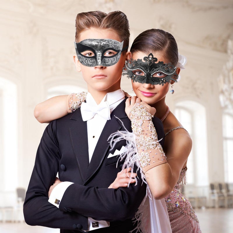 Coddsmz Couple Masquerade Mask Set Venetian Party Mask Mardi Gras Mask Halloween Costume Mask Fancy Dress Mask for Women Men - Image 3
